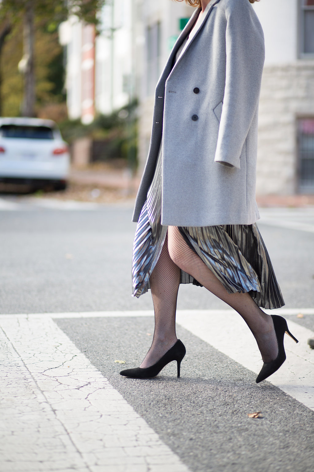 French Chic Holiday Essential: The Metallic Pleated Skirt