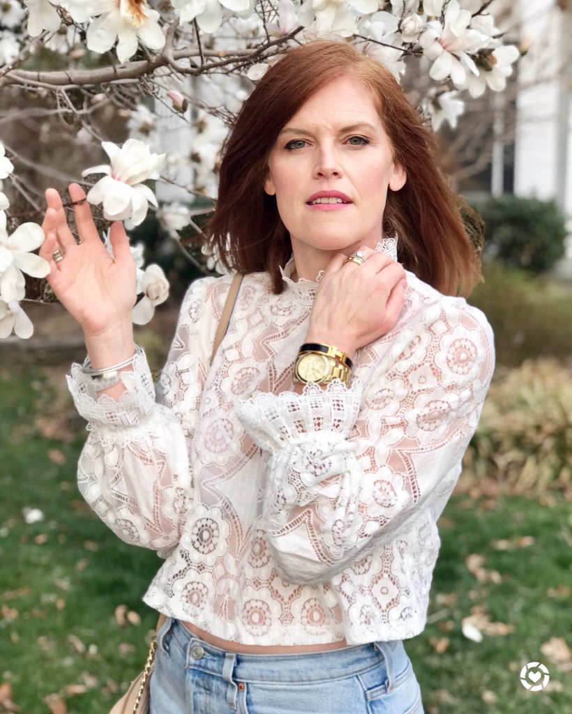 French Chic Spring Essential: The White Lace Blouse