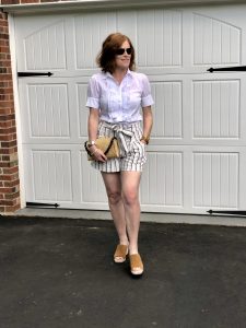 French Chic Stripes on Stripes Shorts Outfit